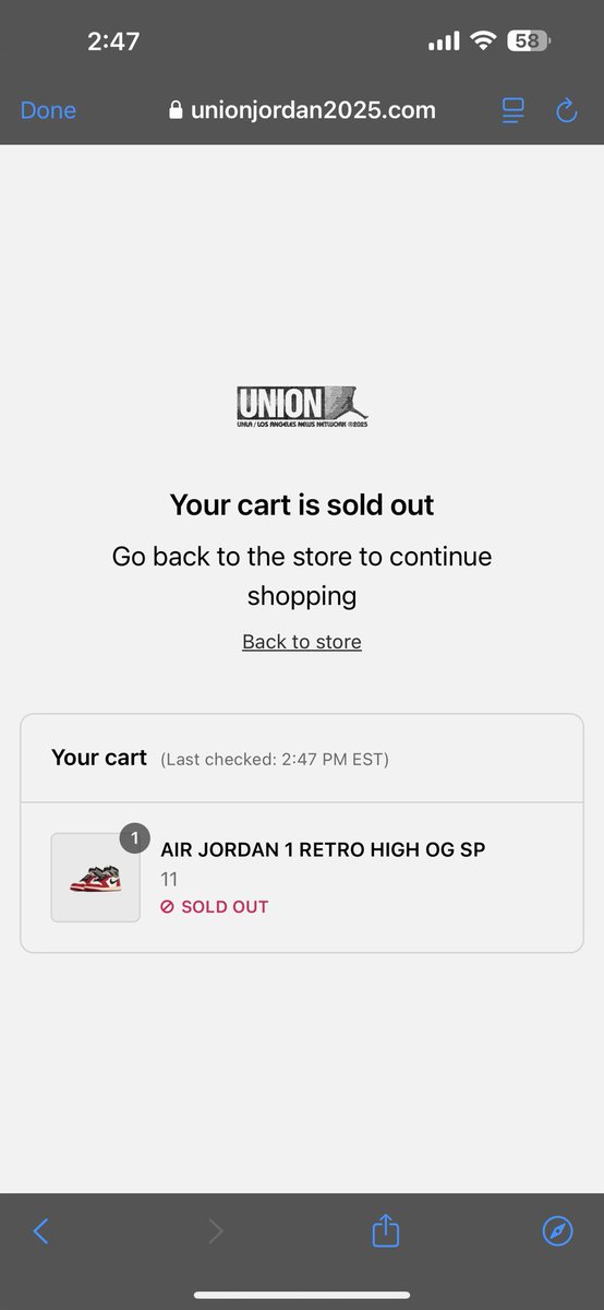 PaulyCoasters's tweet image. Hey #UNIONLA it won’t let me check out on my raffle win. Says sold out?