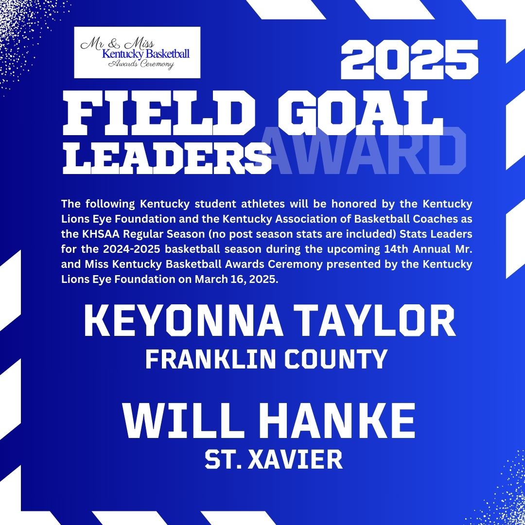 The following Kentucky student athletes will be honored by the Kentucky Lions Eye Foundation and the Kentucky Association of Basketball Coaches as the KHSAA Regular Season (no post season stats are included)
