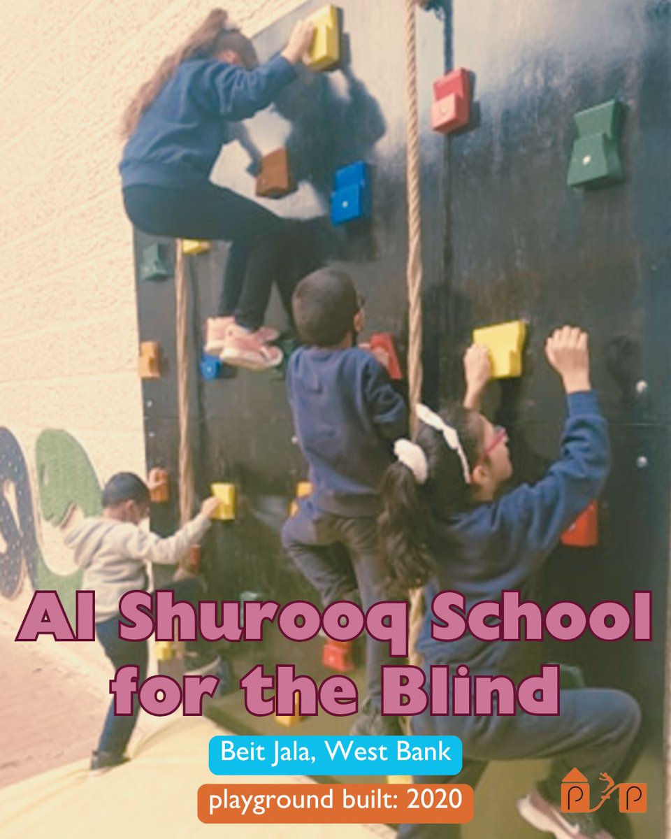 In 2020, we built the children of Al Shurooq School for the Blind a sensory playground (we believe it may be the first in #Palestine), specially designed to meet the needs of children who are visually impaired and facilitate their opportunities to play 🧗

#inclusiveplayground