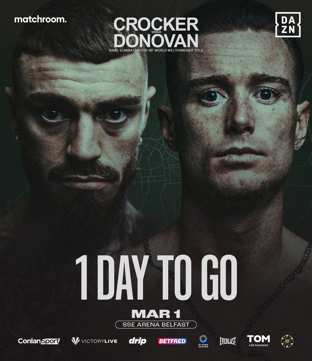 TOMORROW 🔥 <a href="/lewiscrocker1/">Lewis Crocker</a> <a href="/PaddyDonovan23/">Paddy Donovan</a> 

#CrockerDonovan | <a href="/DAZNBoxing/">DAZN Boxing</a>