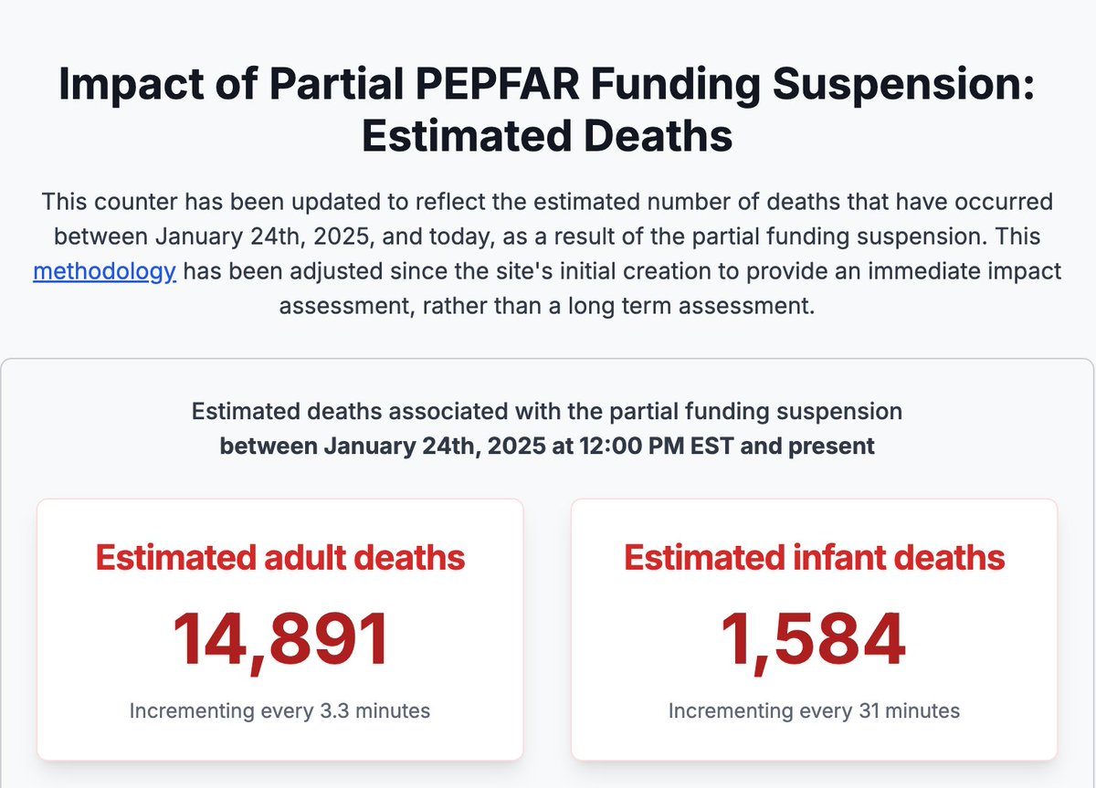 It's so painful to look at these numbers and to even try to feel their full moral significance. Every 3 minutes, somebody's parent or sibling or friend. Every 31 minutes, somebody's baby. Each one preventable with about a hundredth of one cent per American.