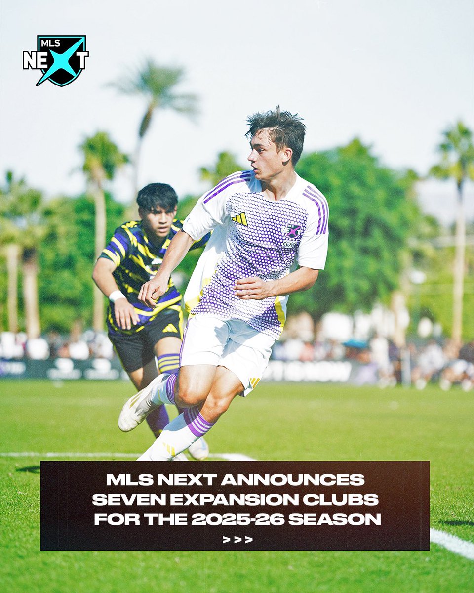 MLSNEXT's tweet photo. New Challengers Unlocked 🔓

MLS NEXT announces seven expansion clubs to join top level of the program beginning in the fall of 2025. https://t.co/NLiTxuX8pz