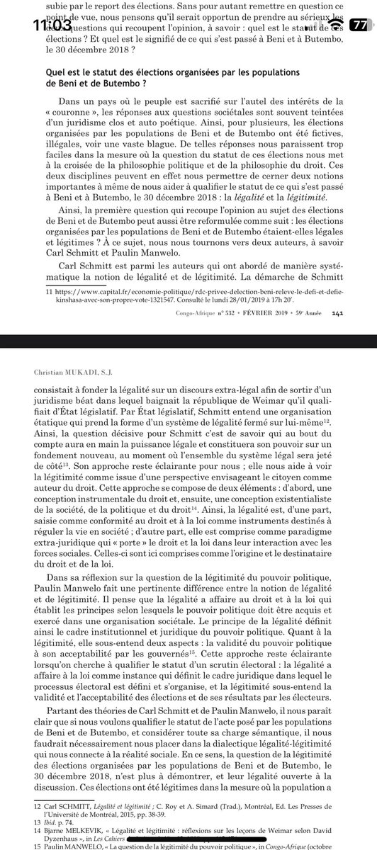 MukadySJ's tweet image. La lucide et limpide distinction de Paulin Manwelo entre la #légalité: loi qui établit les principes selon lesquels le pouvoir politique doit être acquis et exercé; et la #légitimité : validité du pouvoir politique et son acceptabilité par les gouvernés. 

R.I.P maître #Manwelo