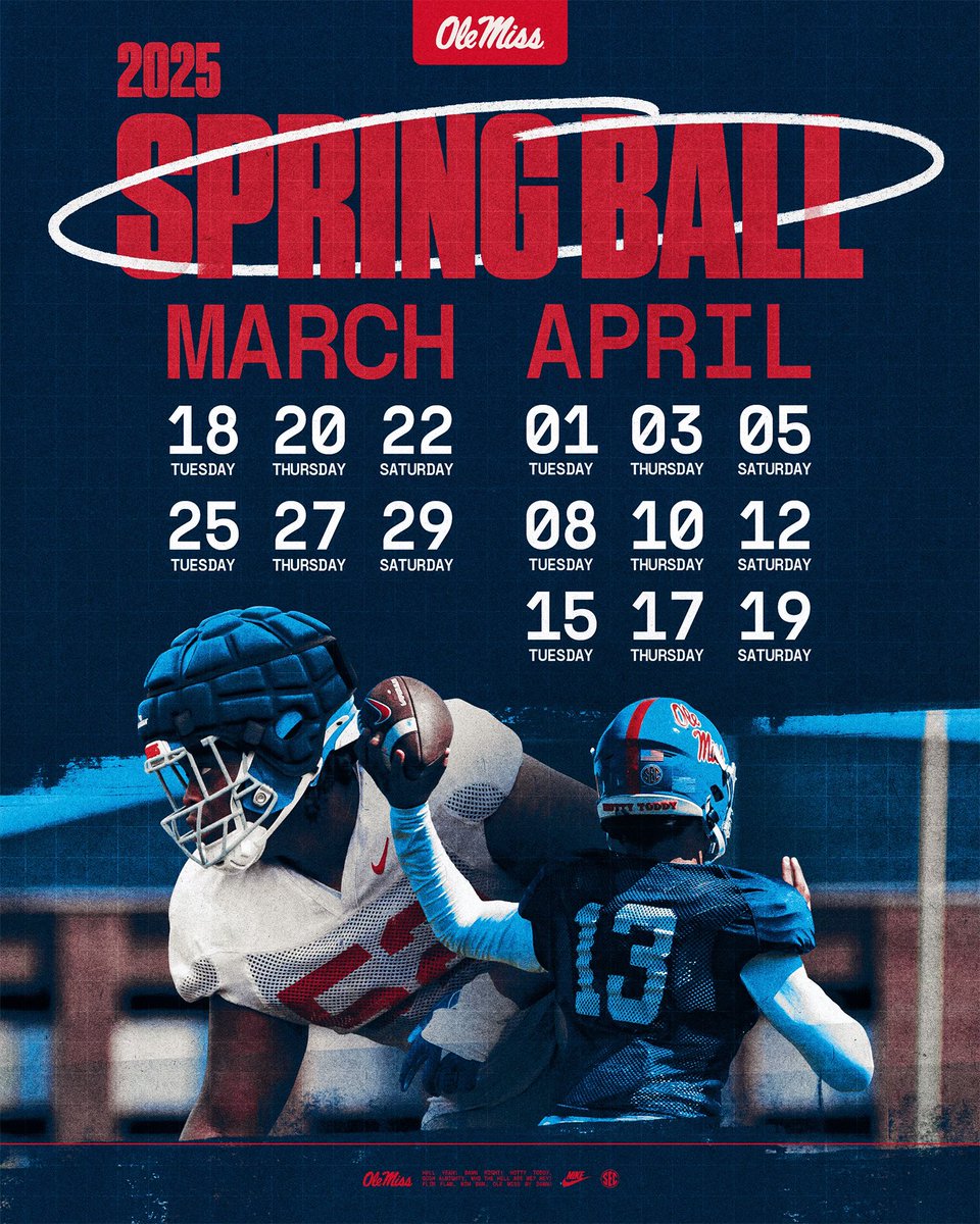 2025 Spring practice schedule is SET!
Tap In. 👏

#ComeToTheSip | #HottyToddy