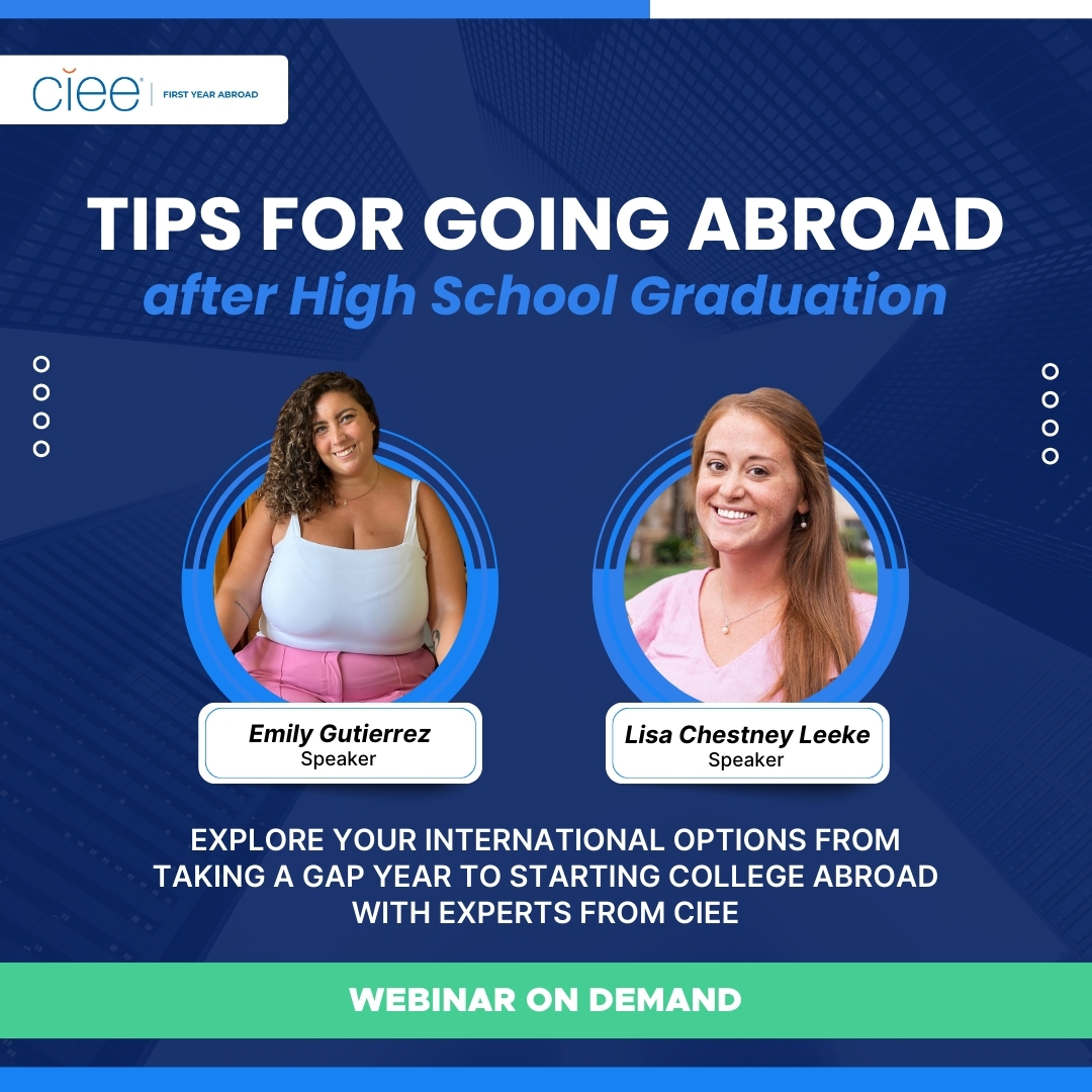 Check out CollegeAdvisor's webinar with CIEE to explore options from taking a gap year to starting college abroad. These experiences abroad can foster personal growth, enhance college apps, and help you make decisions about your future. Available here: bit.ly/41iy1QX