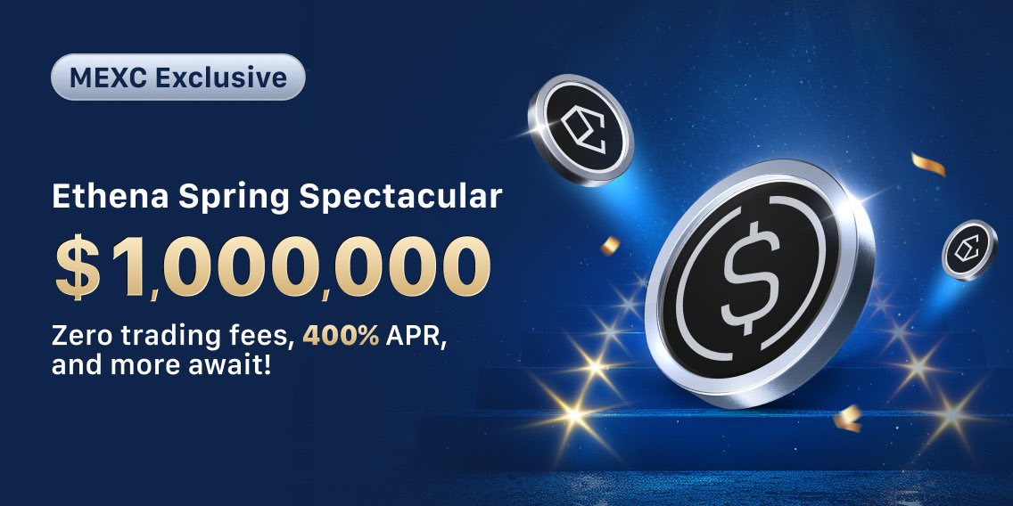 KryptomonarchX's tweet photo. The #Ethena Spring Spectacular is LIVE on @MEXC_Official right now! 

With a $1,000,000 prize pool, this is an event you don’t want to miss. Here’s what’s in store:

✅ Zero trading fees on all ENA & USDE pairs
✅ Hold & earn up to 10% APR
✅ Staking rewards with up to 400% APR
✅ A massive $300,000 USDT Futures bonus pool up for grabs!

Time to take action and earn some serious rewards! 🚀

👉 Join now!

https://t.co/wA0nAQLpge

#MEXC #Ethena #MEXCEthena #USDe