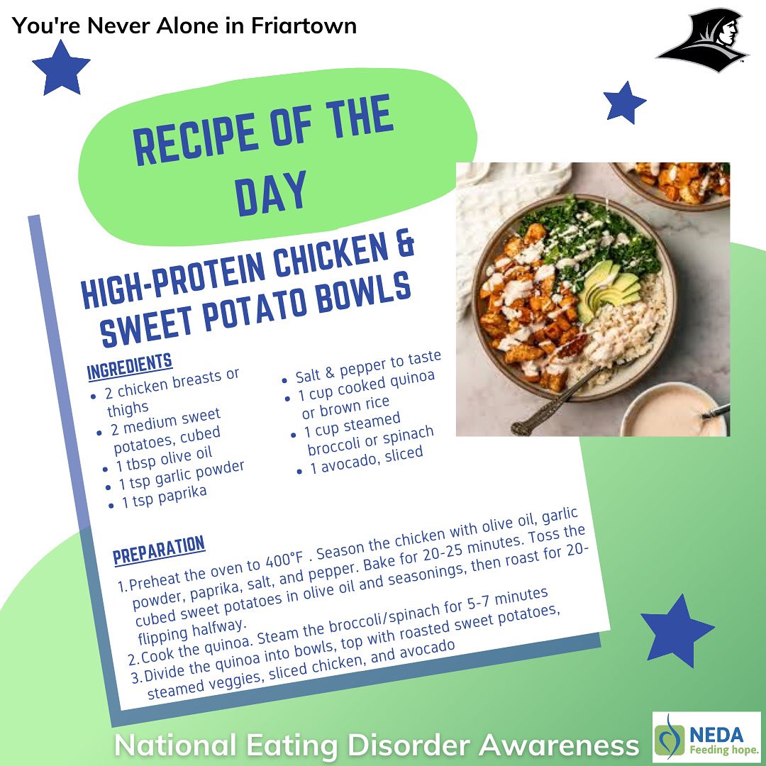 PC_SAAC's tweet image. This is a good one… try this recipe the next time you need a high-protein and satiating dinner! #NEDAwareness #ComeAsYouAre
