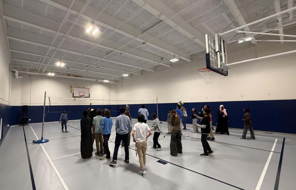 The new Metro gym is officially in use! Middle and high school students enjoy their first classes in the space playing volleyball.