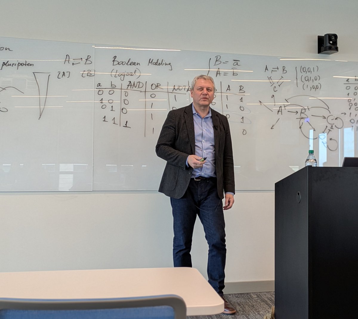YaleCSEI's tweet image. Enjoyed the informative Boolean modeling crash course and interesting discussion on developmental epigenetic and gene expression regulation in cells prior to cancer emergence at yesterday's CSEI Chalk Talk by Dr. Andre Levchenko (Prof. of Biomed. Eng. @Yale )! #YaleCSEI