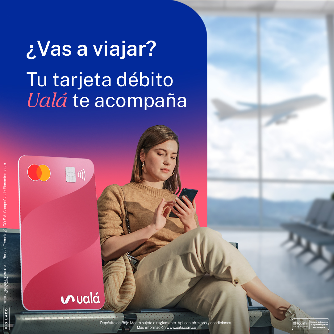 🌍✈️ Lleva contigo tu tarjeta débito Ualá y paga donde quieras, ¡lo hacemos fácil! Disfruta de la libertad y seguridad de pagar en cualquier parte del mundo. 😉💳