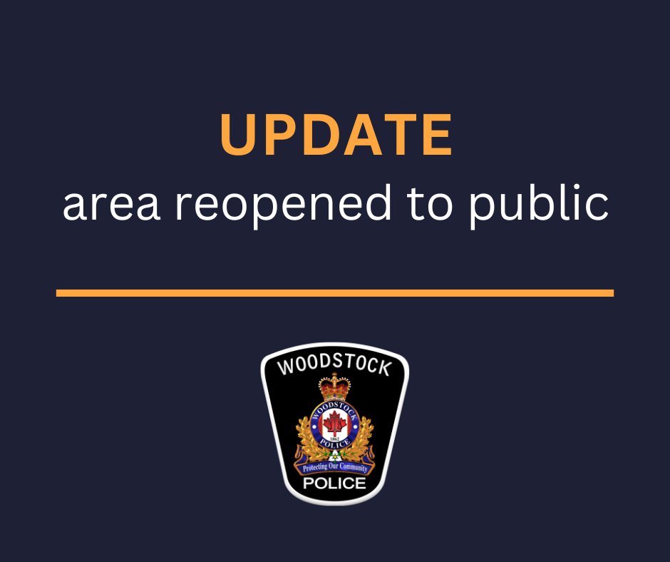 ***UPDATE***
GREEN, J. #0207
27FEB25 3:15PM

Woodstock Police Service are reporting that we anticipate the Police Operation on Pavey Street to be completed very shortly.   We appreciate the public's assistance and patience.

MEDIA RELEASE TO FOLLOW