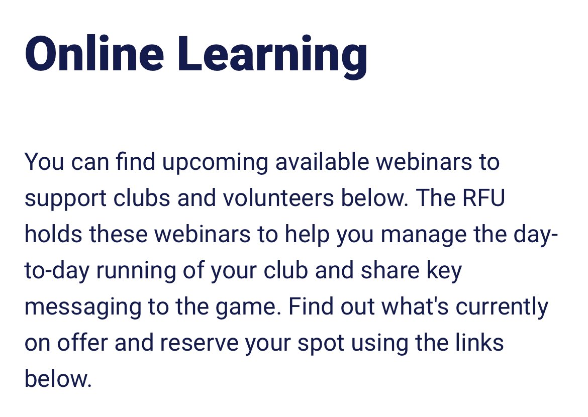 Safeguarding webinars coming up on 6th March and 2nd April. 
March - Dealing with Safeguarding &amp; Discipline effectively - when they overlap who does what ?
April - Managing Poor Practice - dealing with issues before harm and abuse occurs. 
Booking here englandrugby.com/run/club-manag…