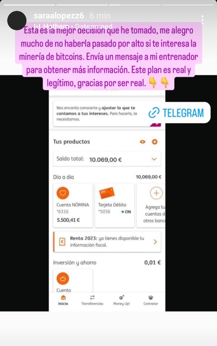 que han hackeado la cuenta de instagram de <a href="/saralopezz6/">Sara López</a> lol tened cuidado y por favor no entréis a los links de historias 🥲🙏🏻