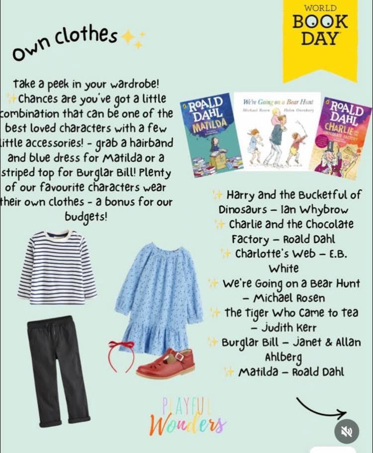 Here are some ideas for World Book Day, which are easy and affordable, ready for next Thursday🥳 📚