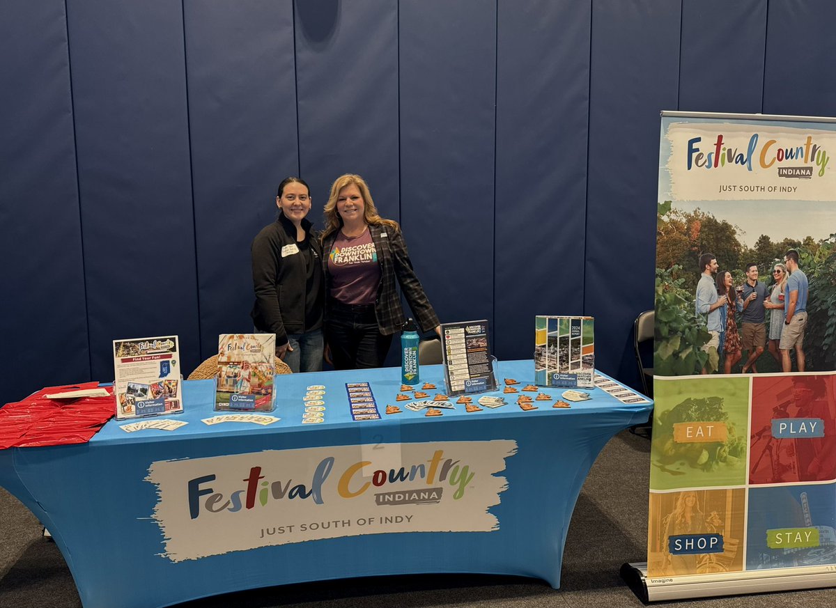 FestCountryIN's tweet photo. Festival Country Indiana and Discover Downtown Franklin met with more than 70 media members at the @VisitIndiana Media Marketplace to tell the story of our destination. It was a great opportunity to network with media members and other destinations. #festcountryin https://t.co/oIx3rMg3sG