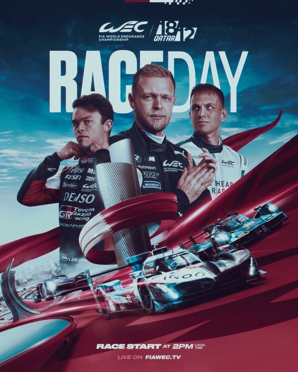 FIA World Endurance Championship (@fiawec) on Twitter photo For the first time in 2025... IT'S RACE DAY!! 🏁🇶🇦
After a long few months, we are finally going racing today at <a href="/lusailcircuit/">حلبة لوسيل الدولية</a>!
Watch the Qatar 1812km on FIAWEC.TV 🎥
#WEC #Qatar1812km For the first time in 2025... IT'S RACE DAY!! 🏁🇶🇦
After a long few months, we are finally going racing today at <a href="/lusailcircuit/">حلبة لوسيل الدولية</a>!
Watch the Qatar 1812km on FIAWEC.TV 🎥
#WEC #Qatar1812km