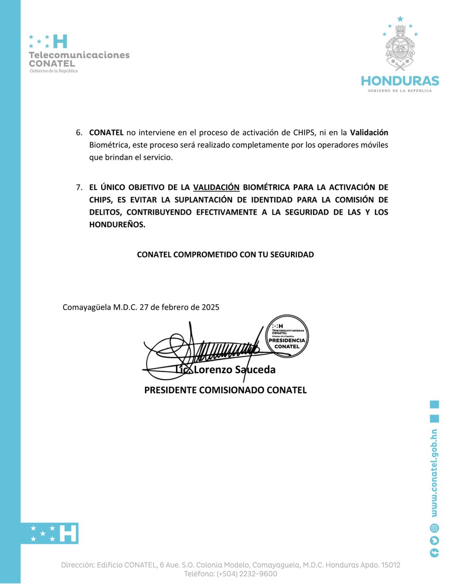 Importante comunicado, referente al proceso de Validación biométrica.