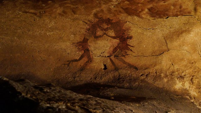 📰A new 41,000 year old painting has been uncovered!

Archaeologists have found what may be one of our earliest paintings. It allegedly depicts what they believe may be some kind of bonding ritual or an indication of a shared relationship in a cave in 📍Montpellier, France.