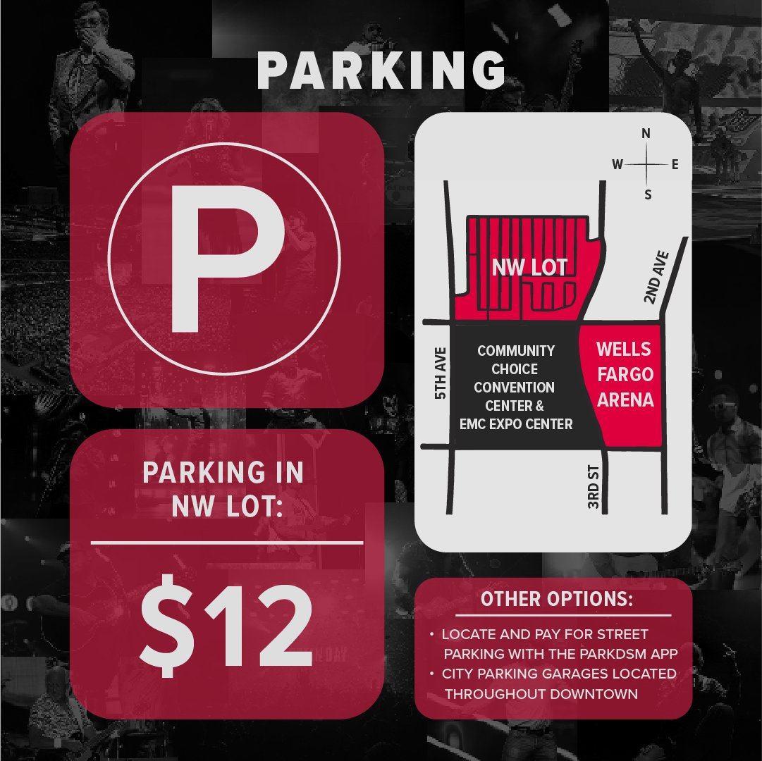 The <a href="/aau_iowa/">Iowa AAU Wrestling</a> Kids State Wrestling Tournament is going down at Wells Fargo Arena this weekend! Here are a few things to know before you go! 
🎒 We have a clear bag policy 
💳 We are a cashless facility 
📱 We use Tap &amp; Go Ticketing 
🚗 Parking is $12 
🎫 bit.ly/3QyPH5Q