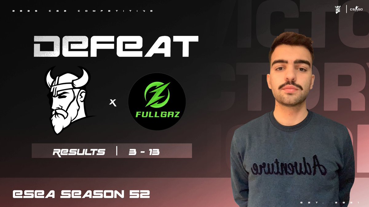 NØRDICS Esports (@nordicsesports_) on Twitter photo 💥Resultado final💥
Sofremos uma nova derrota na <a href="/ESEA/">ESEA League</a> season 52 depois de na ultima jornada também termos perdido.
Voltaremos na próxima season mais fortes!
🔫Mirage: 3-13🔫
#GONORDICS 💥Resultado final💥
Sofremos uma nova derrota na <a href="/ESEA/">ESEA League</a> season 52 depois de na ultima jornada também termos perdido.
Voltaremos na próxima season mais fortes!
🔫Mirage: 3-13🔫
#GONORDICS