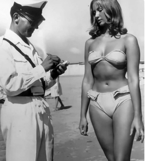 In 1957, a traffic cop in Rimini, Italy, fined a woman for wearing a bikini!
