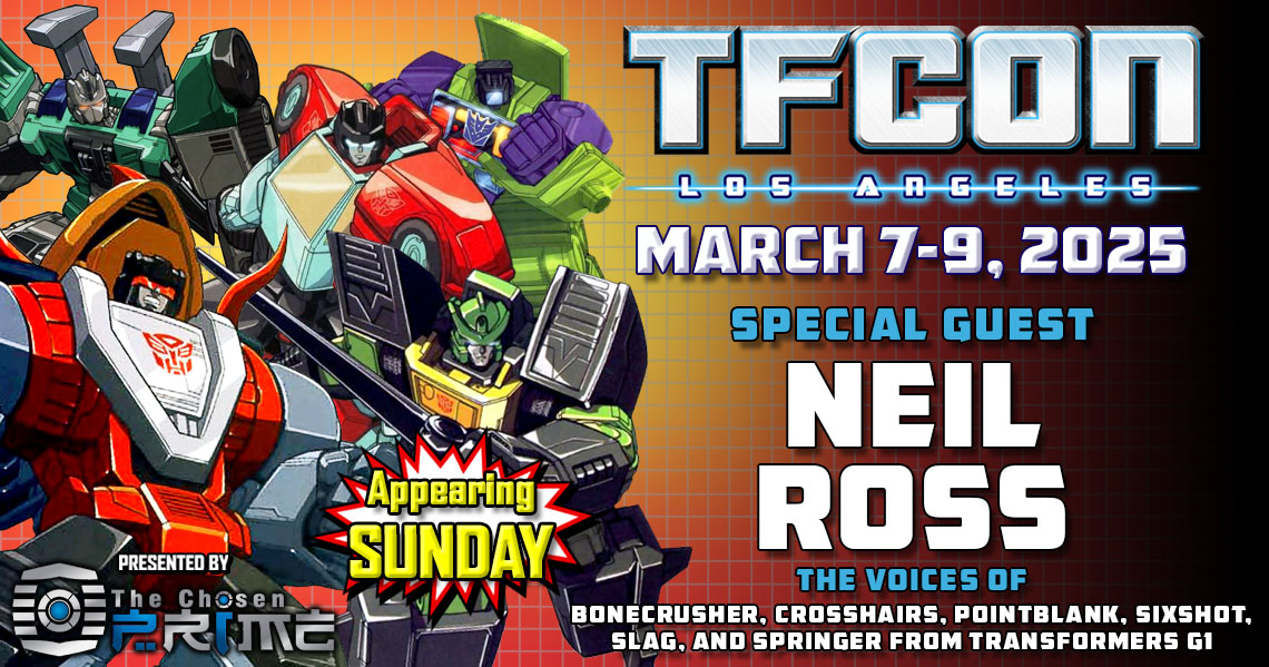 tfconofficial's tweet photo. 🇺🇸#TFcon is very happy to welcome #NeilRoss the voices of #Bonecrusher #Hook #Sixshot #Slag #Pointblank and #Springer in Generation 1 to #TFconLA 2025.

Presented by The @ChosenPrime

🎟Tickets available at https://t.co/T6TPWvSP1J https://t.co/sGdIQ1YDq7