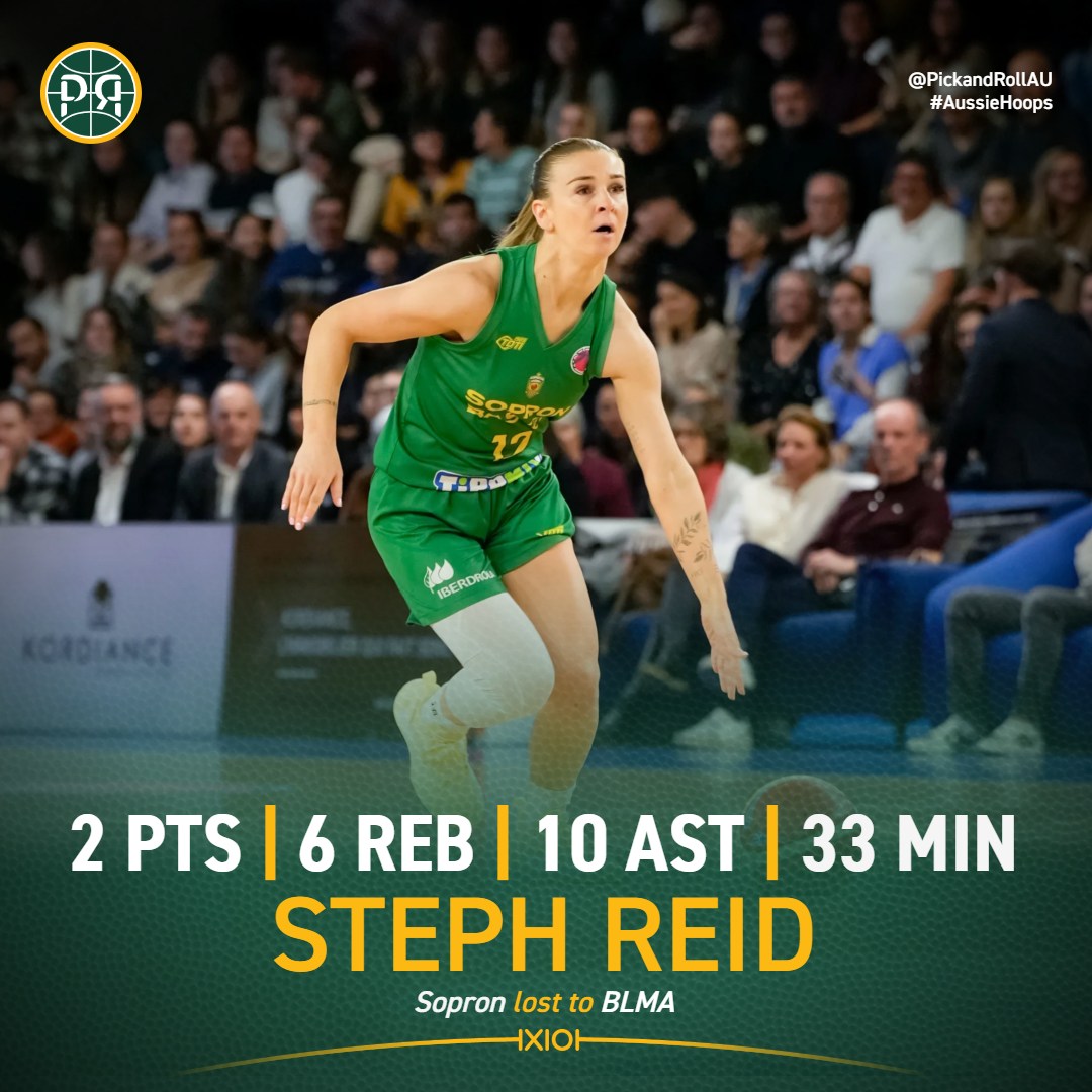Steph Reid was out there dishing dimes in Sopron's 57-69 road loss to BLMA in their EuroCup Women quarter-final game 2. 
Despite the loss, Sopron advance to the semi-finals after winning game 1 and finishing with a superior aggregate margin.
#AussieHoops #EuroCupWomen