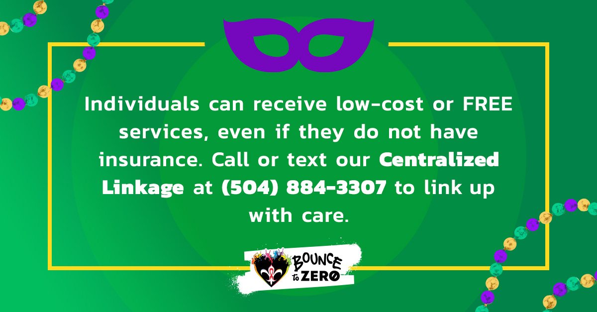 Bouncetozero's tweet image. Throw me somethin’ good! Our Centralized Linkage system connects you to FREE or low-cost HIV care and services - from diagnosis to treatment and beyond. No insurance? No problem.
📲 Call or text (504) 884-3307 to link up with care or visit bouncetozero.com/services/.