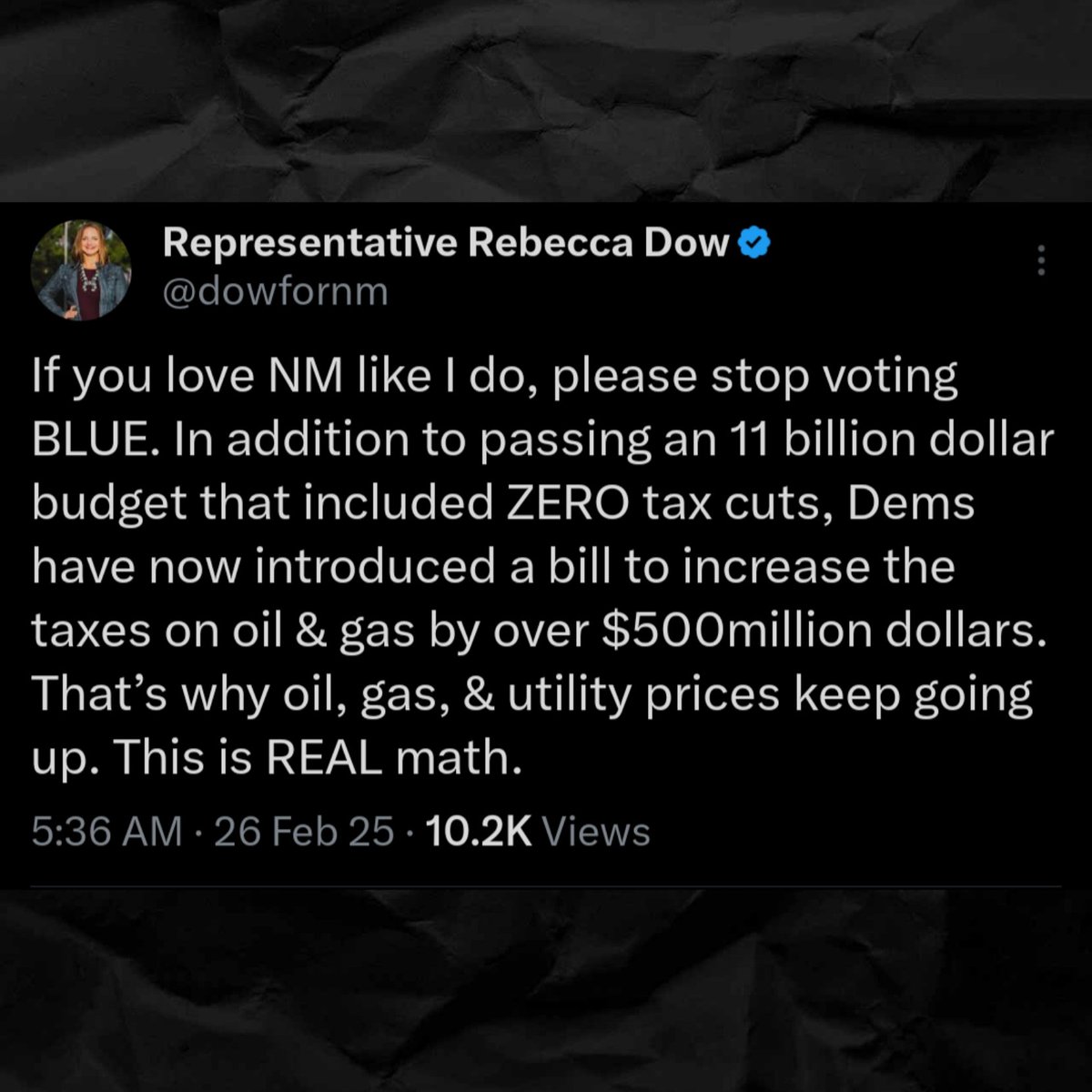 NewMexicoGOP's tweet photo. Despite our massive budget surplus, Democrats also killed the $600 dividend checks to every New Mexican from our oil and gas revenue and instead gave millions of your tax dollars to protecting beavers and bureaucratic climate change organizations while adding EVEN MORE taxes onto YOU.

Don't let Democrat politicians say they are for the people ever again!