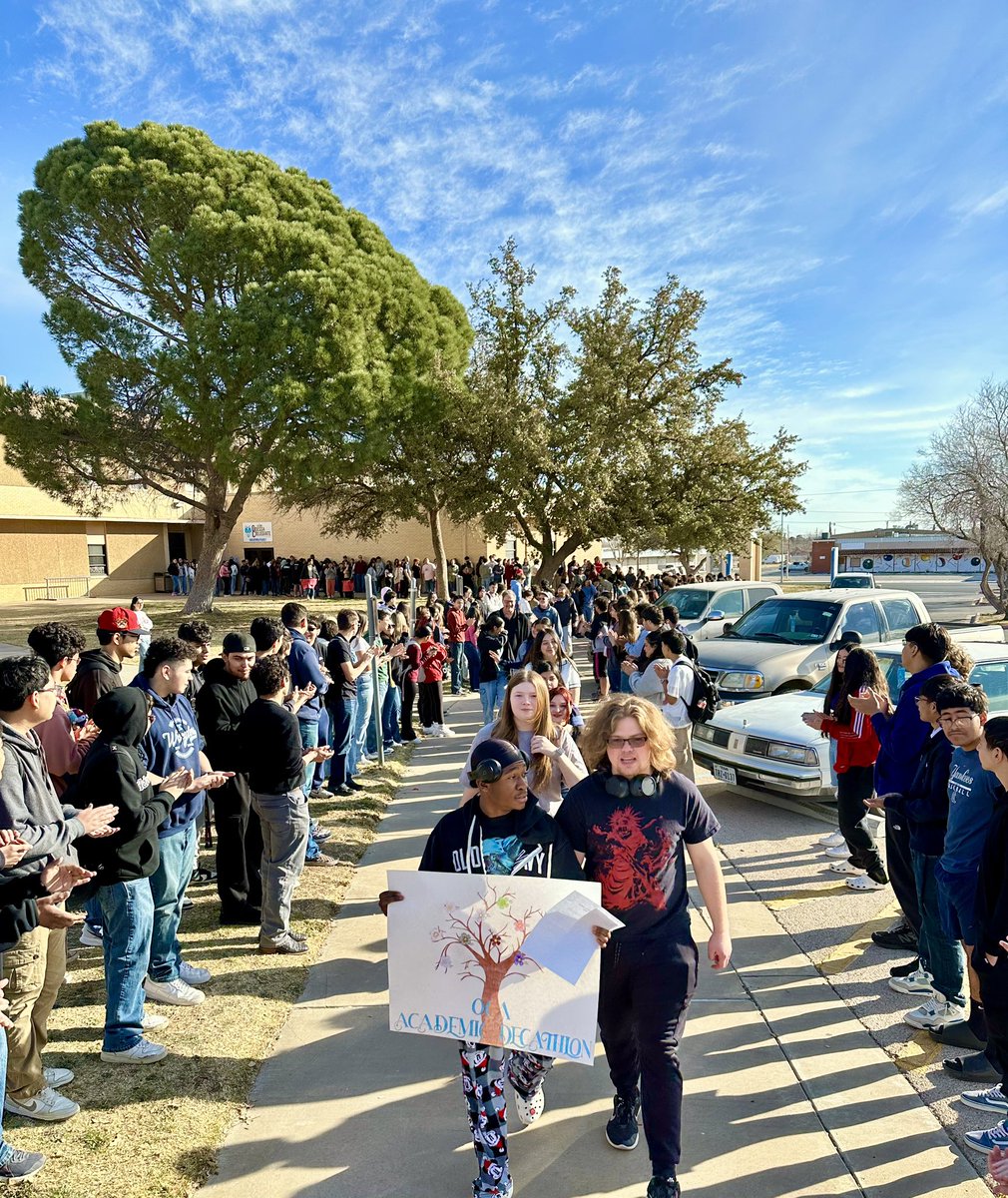 Odessa Collegiate Academy (@ocawolves) on Twitter photo We wish the very best to our OCA Academic Decathlon Team as they compete at State in Frisco against the very best high schools in Texas. So glad our student body was able to send them off this morning! Go Aca Deca!!🧠💪🏼 <a href="/AAS_ECISD/">ECISD Advanced Academic Services</a> <a href="/EctorCountyISD/">Ector County ISD</a> #BlueWolfFamily We wish the very best to our OCA Academic Decathlon Team as they compete at State in Frisco against the very best high schools in Texas. So glad our student body was able to send them off this morning! Go Aca Deca!!🧠💪🏼 <a href="/AAS_ECISD/">ECISD Advanced Academic Services</a> <a href="/EctorCountyISD/">Ector County ISD</a> #BlueWolfFamily