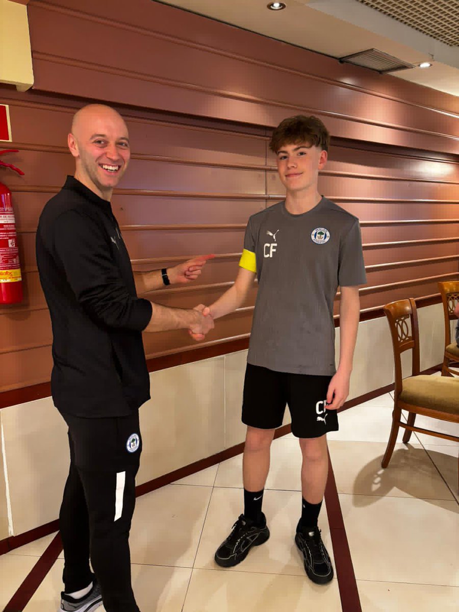 Callum Flanagan…. Captain for the Wigan Athletic Tour in Barcelona #WAFC #Wigan #latticsofficial 💙⚽️💙 So proud xxx