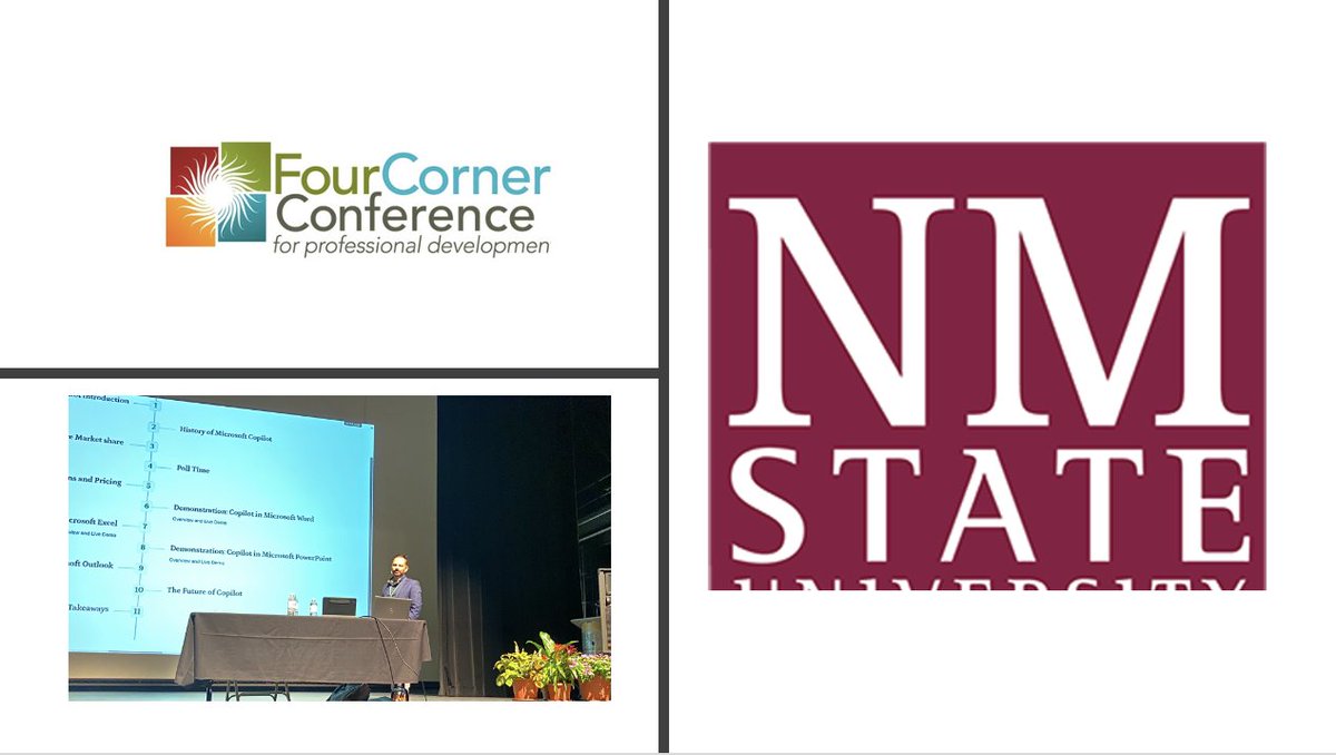 NMSUVPR's tweet image. #NMSUImpact - Juan Martinez, assistant professor @DACCNMSU, addressing use of microsoft Copilot at the AI at Work and Beyond- A Day of Discovery conference @SanJuanCollege in Farmington, NM. @NMSUNews @NMSUgov @NMSUResearch @CoresNmsu