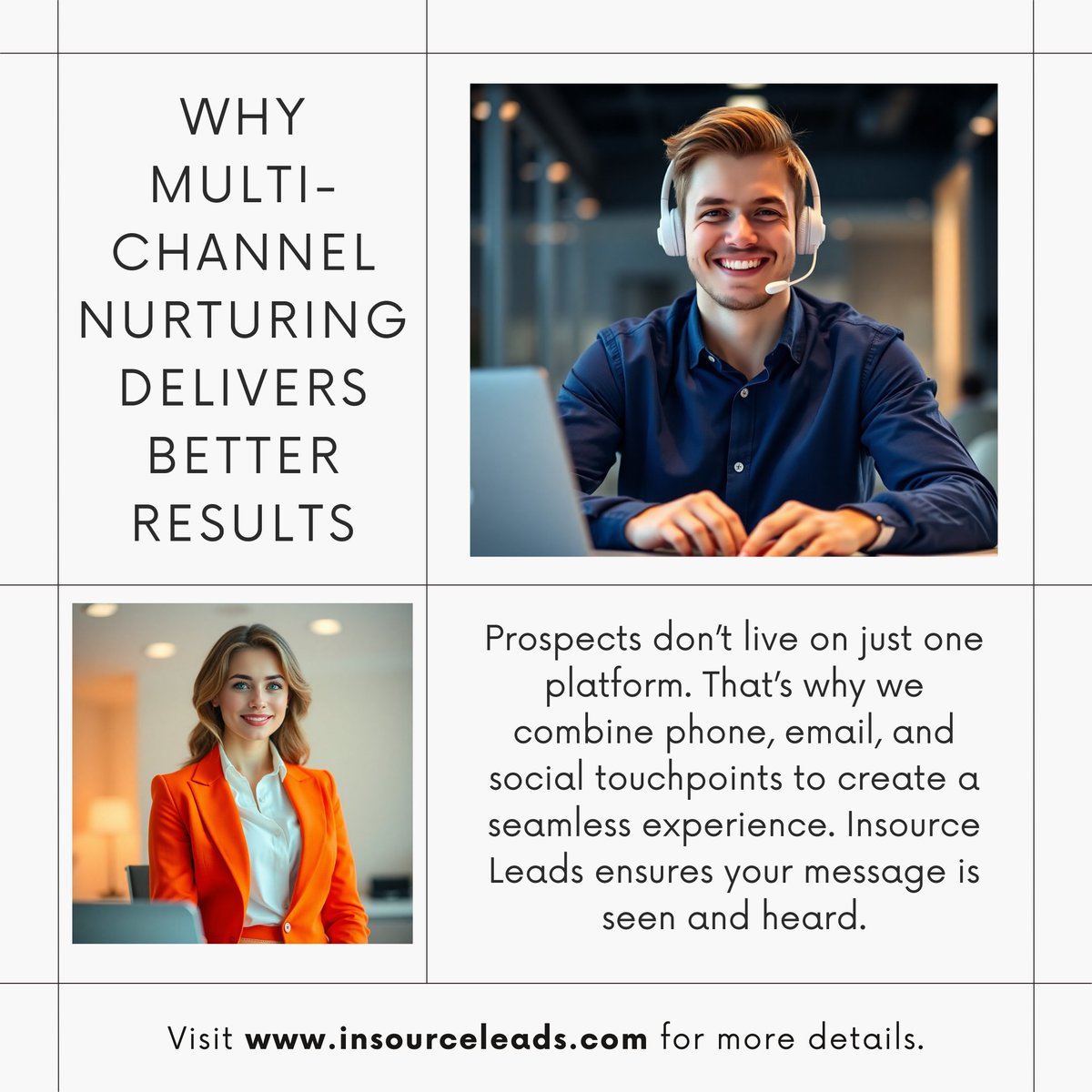 InsourceLeads's tweet image. Prospects don’t live on just one platform. That’s why we combine phone, email, and social touchpoints to create a seamless experience. Insource Leads ensures your message is seen and heard. #InsourceLeads #MultiChannel #LeadNurturing #SalesGrowth