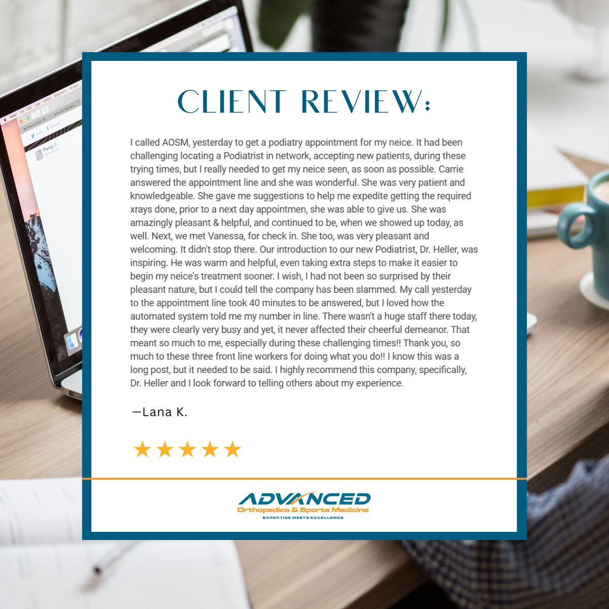 AdvancedOrthoLV's tweet image. 🌟 Thank You for the Great Review!

📞 702.740.5327 🔗 AOSMLV.com

#AOSM #LasVegas #ThankYou #PatientAppreciation #WeLoveOurPatients