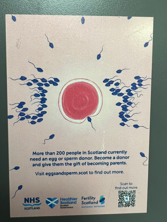 We were recently contacted by a supporter who found this predatory poster inside a locker at a private gym in Edinburgh.

<a href="/NHSScotland/">Office of the Chief Executive NHSScotland</a> continues to target women -as young as 18- for their eggs. This must stop. 

To write to your MP, click here: surrogacyconcern.uk/take-action-se…