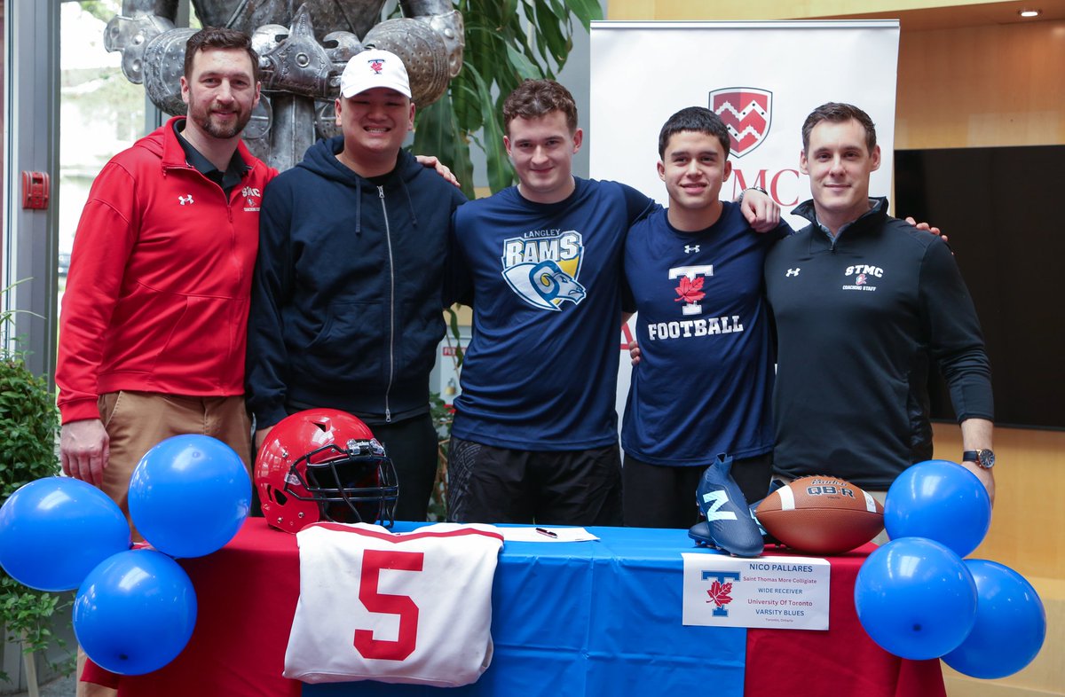 Carlo Trentadue (@coachthirtytwo) on Twitter photo Big congrats to three of our <a href="/stmcfootball/">STM Knights Football</a> boys who will continue their football careers after high school <a href="/UofTBluesFB/">Varsity Blues Football</a> and <a href="/LangleyRams/">Langley Rams</a>. ⚔️#GoKnights ⚔️
<a href="/Nico_Pallares5/">Nico Pallares</a> <a href="/wyattkully/">Wyatt Kully</a> <a href="/jaeprakhin/">Jaeden Prakhin</a> Big congrats to three of our <a href="/stmcfootball/">STM Knights Football</a> boys who will continue their football careers after high school <a href="/UofTBluesFB/">Varsity Blues Football</a> and <a href="/LangleyRams/">Langley Rams</a>. ⚔️#GoKnights ⚔️
<a href="/Nico_Pallares5/">Nico Pallares</a> <a href="/wyattkully/">Wyatt Kully</a> <a href="/jaeprakhin/">Jaeden Prakhin</a>