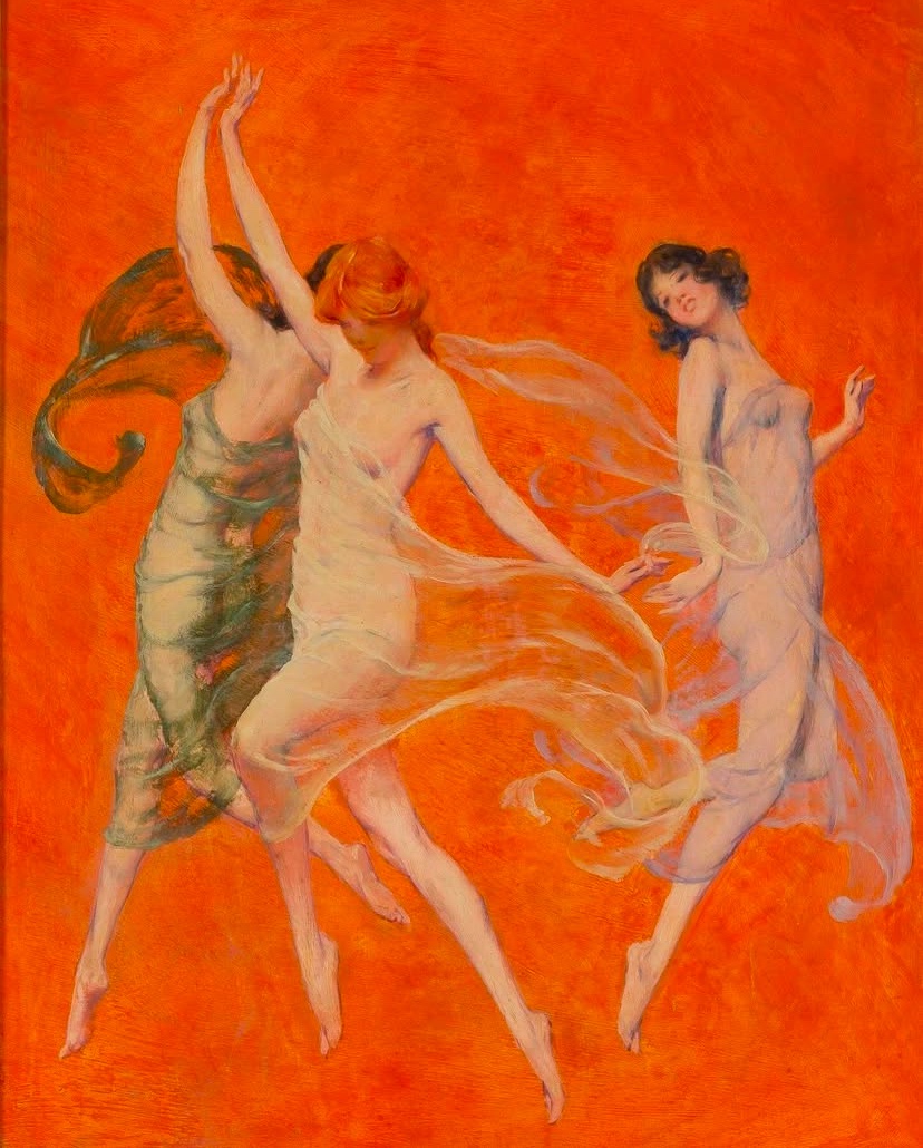 GodsWhisper777's tweet image. Dance of Three Muses, by Warren B. Davis 🏛️