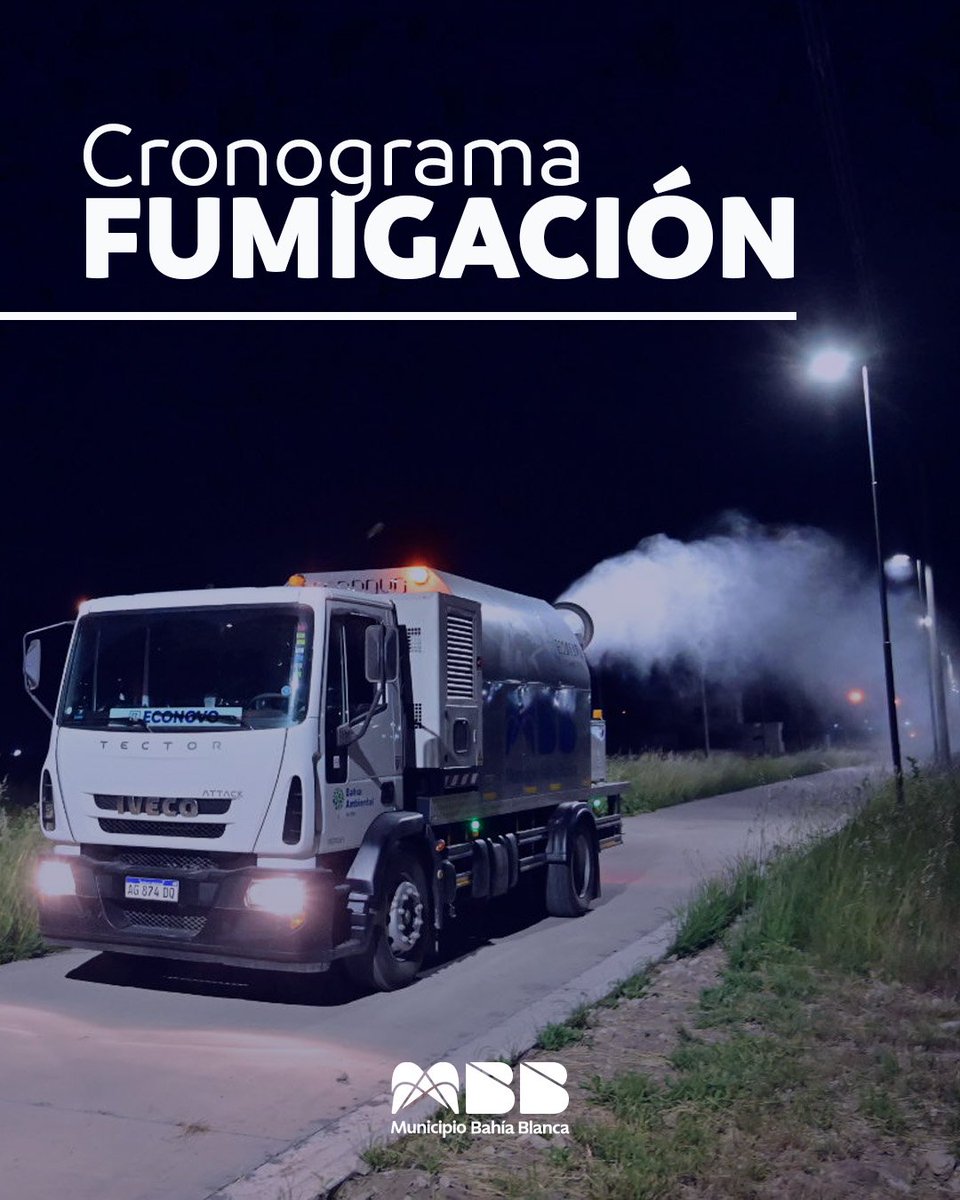 Ya está el cronograma de fumigación hasta el 5 de marzo 🚫🦟

Ingresá al link para ver los barrios día por día 👇🏼
noticias.bahia.gob.ar/2025/02/27/tra…