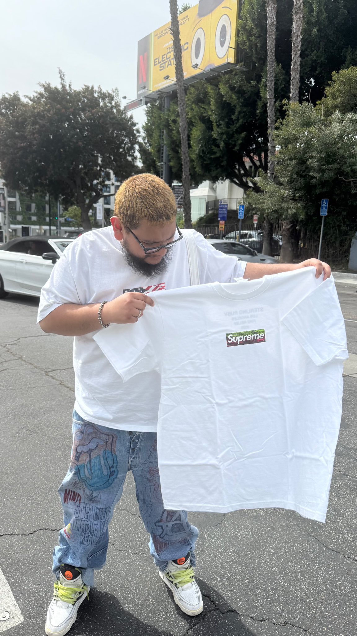 XXL Los Angeles Fire Relief Box Logo Tee ミュージシャン Supreme