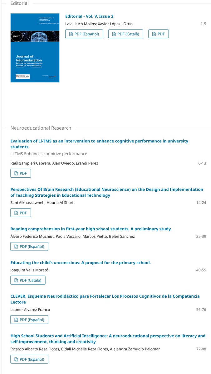 JONED - Journal of Neuroeducation tweet media