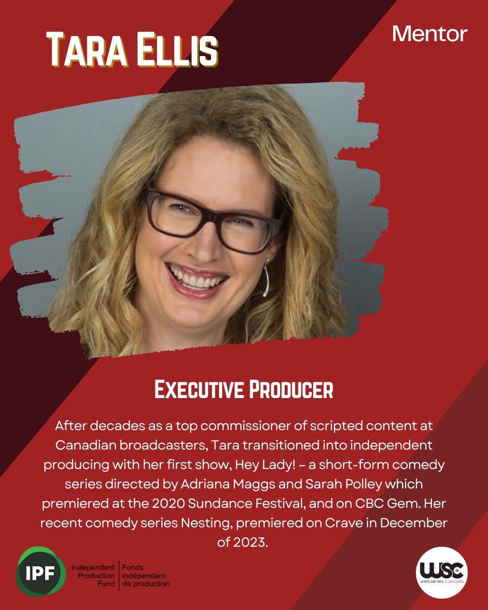 We’re thrilled to introduce this year’s stellar lineup of mentors, and next up is the incomparable Tara Ellis! 🎉  

🔑 Open to WSC members. Not a member yet? Join today!  

webseriescanada.org (apply via desktop)

More incredible mentors coming soon—stay tuned! 🎥🔥