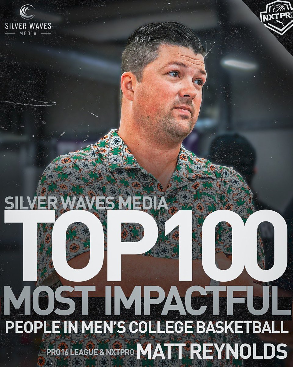 Congratulations to our President, Matt Reynolds, for making <a href="/SilverWaveMedia/">Silver Waves Media</a>'s 2025 Top 100 Most Impactful People in College Basketball! 

We're proud to have a leader who transforms lives every day and we can’t wait to see what Year 3 brings🤝

#PRO16Family | <a href="/MattReynolds___/">Matt Reynolds</a>