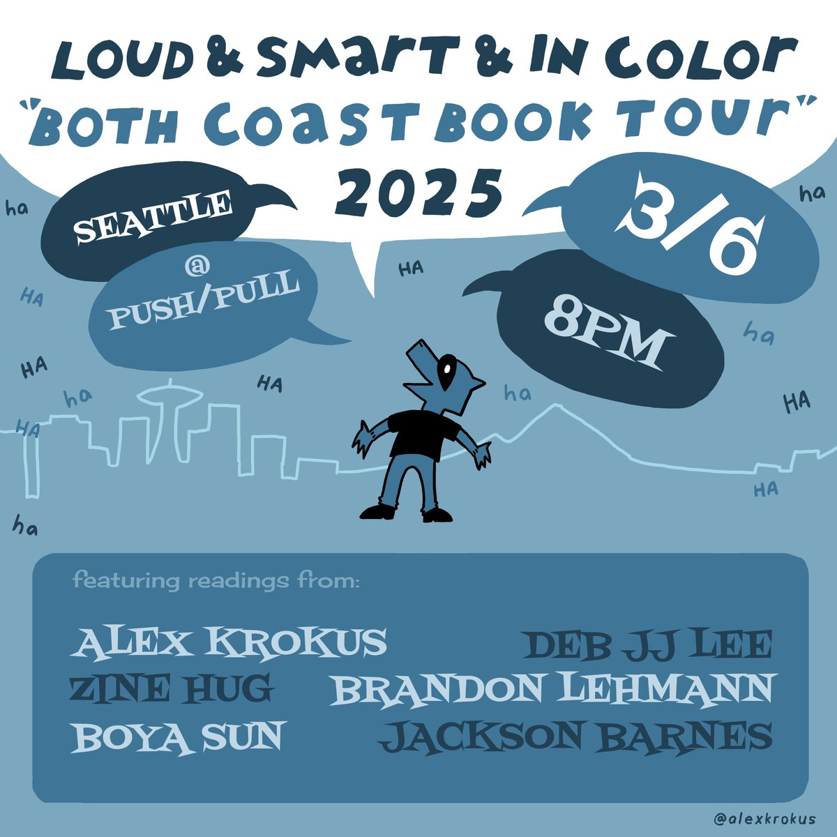 alexkrokus's tweet image. THURS 3/6: we got an unofficial #eccc2025 kickoff at @PushPullSeattle in seattle with @jdebbiel, zine hug, brandon lehman, boya sun and jackson barnes!