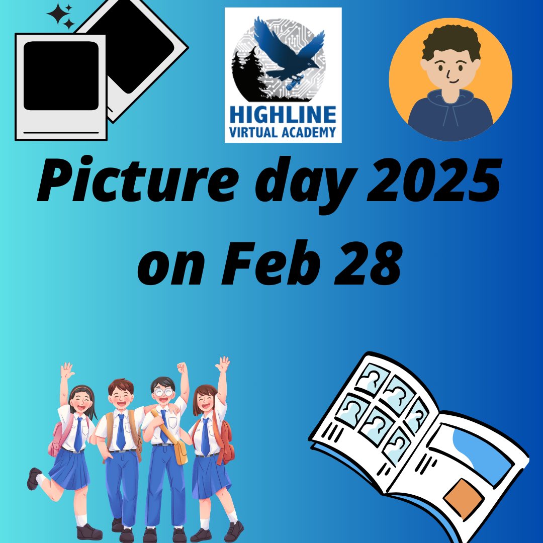 After a snow delay the day is finally here!

Friday, February 28th is our school picture day. Come and take a photo for yourself and our yearbook.

Drop-in time is from 12:15-2pm.