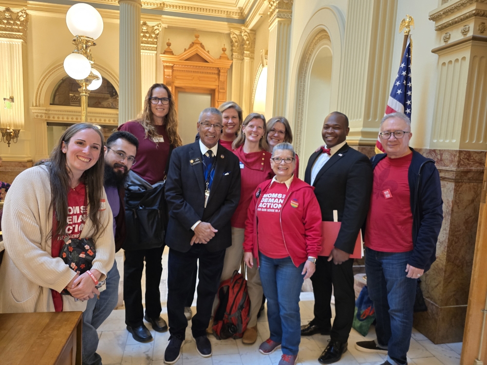 SPECIAL GUESTS.  Today I was honored to meet and speak with so many people who came up from El Paso County to the State Capitol building: students and administrators from Harrison School District 2, as well as Moms Demand Action advocates.