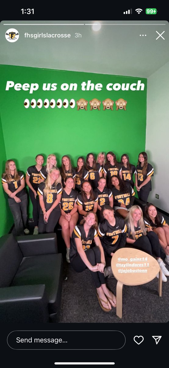 On the couch at Foothill TV.  Go Knights