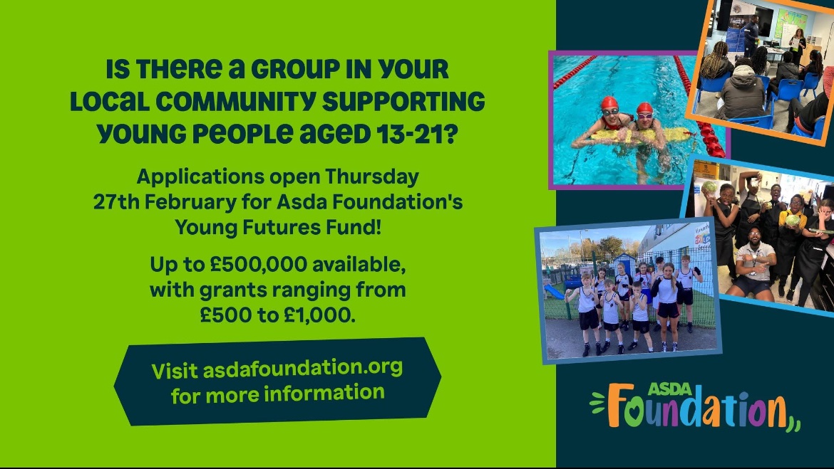 Announced today by the <a href="/AsdaFoundation/">Asda Foundation</a> 👇  <a href="/NICVA/">NICVA</a>