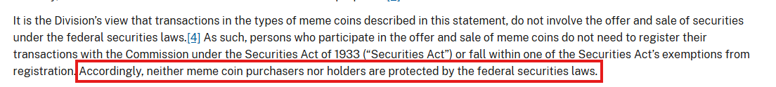 US SEC statement