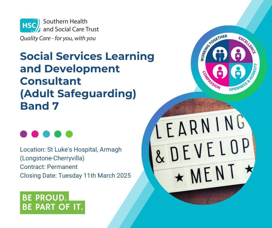 OPPORTUNITY to join the innovative Learning &amp; Development team in #teamSHSCT 
<a href="/SouthernHSCT/">Southern Trust</a> <a href="/BHorganSHSCT/">Brenda Horgan</a> tinyurl.com/mryjsk7n