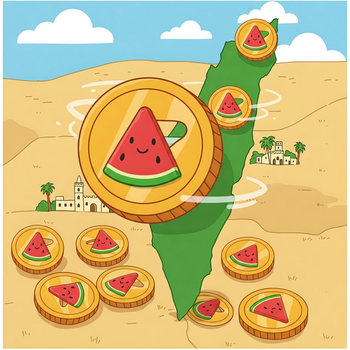FRUITXCOIN's tweet photo. In solidarity with Palestine. $FRUIT will donate 5% of the coins to MAP. @MedicalAidPal https://t.co/P2iIcgKSzF